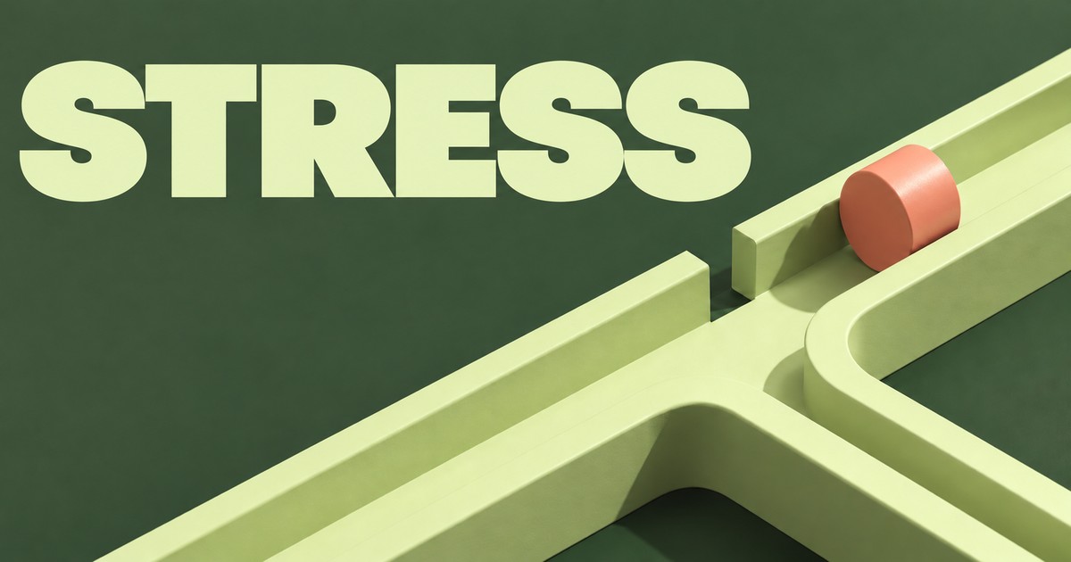 Illustration éditoriale abstraite générée par IA sur « Stress : séparer la pause de la maîtrise du compte ». Ce ne sont pas des cours historiques.