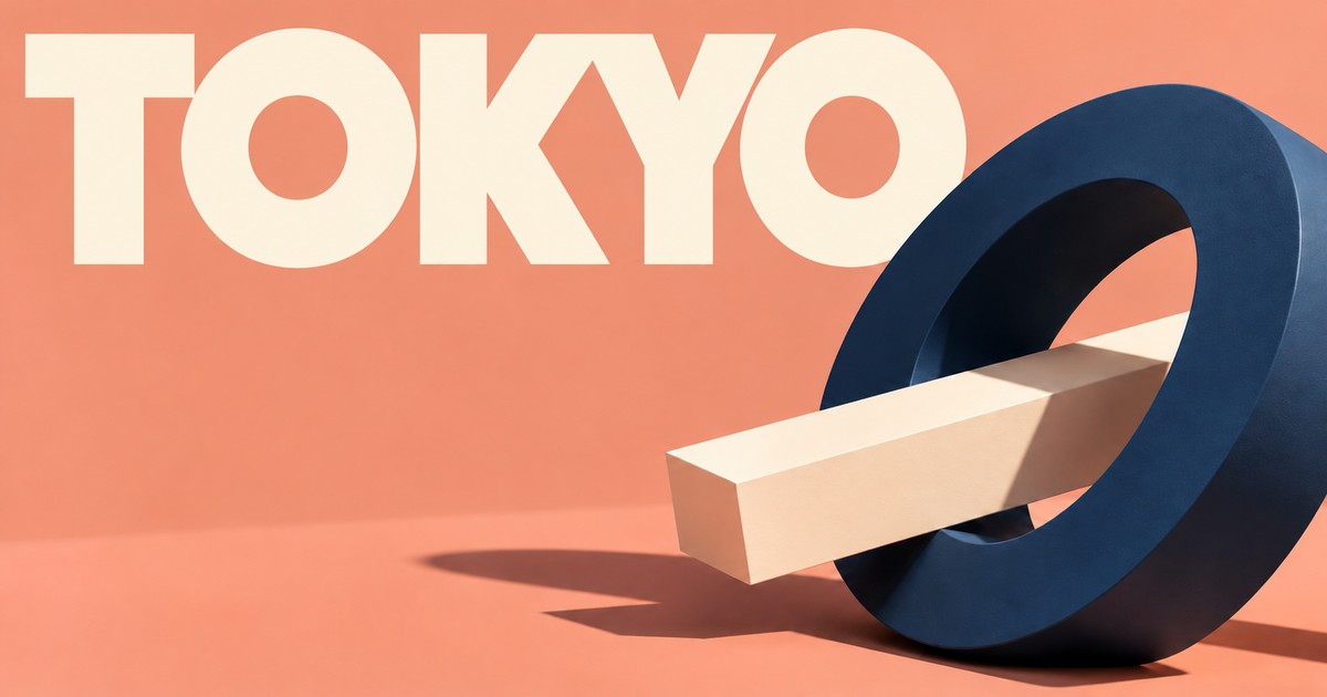 Illustration éditoriale abstraite générée par IA sur « Séance de Tokyo : une part géographique n’est pas une part horaire ». Ce ne sont pas des cours historiques.