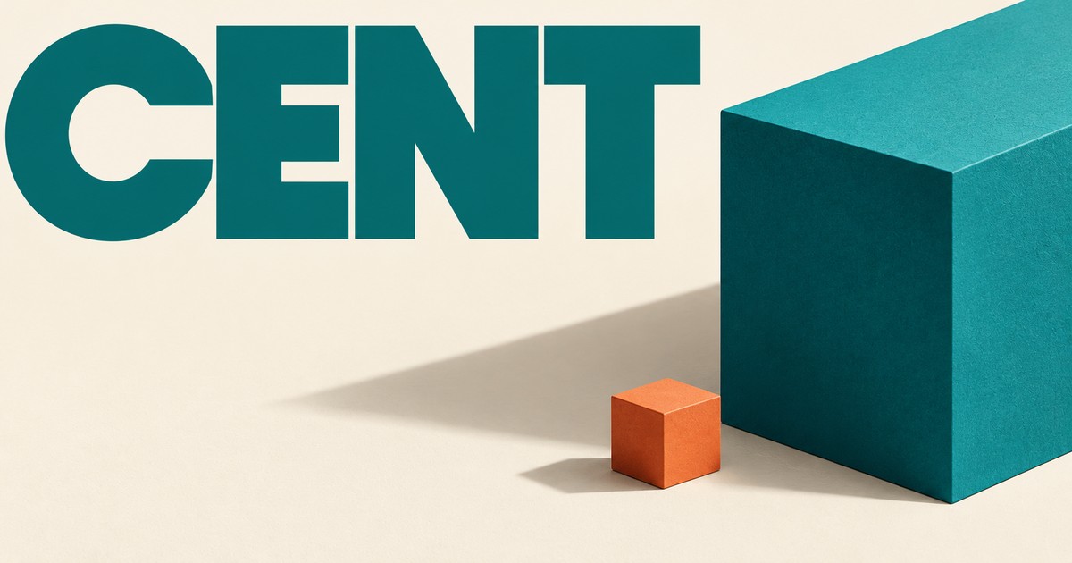 Illustration éditoriale abstraite générée par IA sur « Compte en centimes : unités petites, risque parfois important ». Ce ne sont pas des cours historiques.
