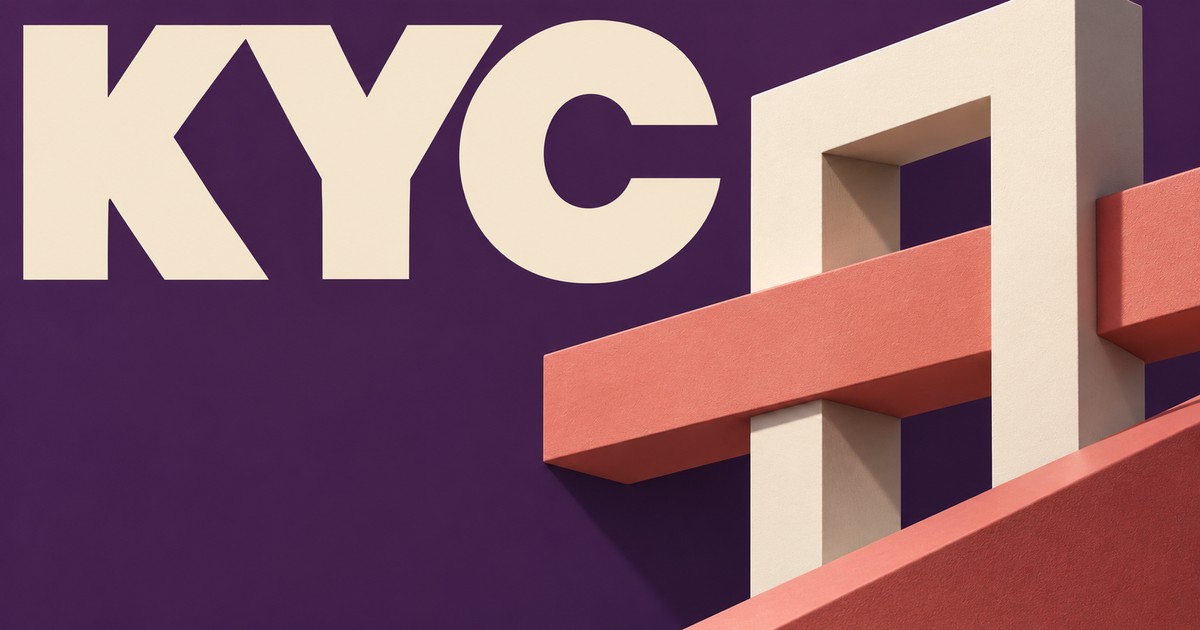 Illustration éditoriale abstraite générée par IA sur « KYC chez un courtier : destinataire, documents et canal vérifiés ». Ce ne sont pas des cours historiques.
