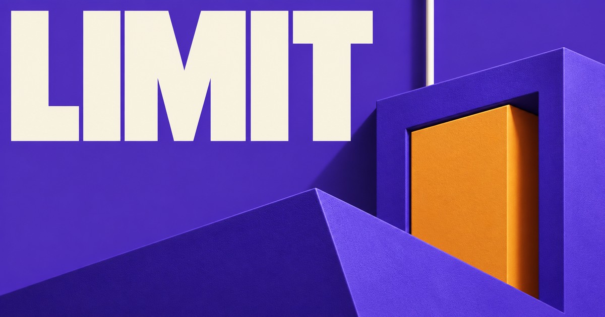 Editorial cover with the word LIMIT and abstract geometric forms.