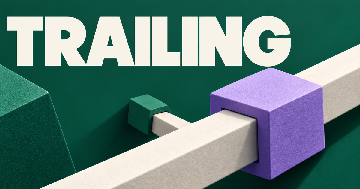 Illustration éditoriale abstraite générée par IA sur « Trailing stop : suivre le dernier niveau accepté, pas le niveau calculé ». Ce ne sont pas des cours historiques.