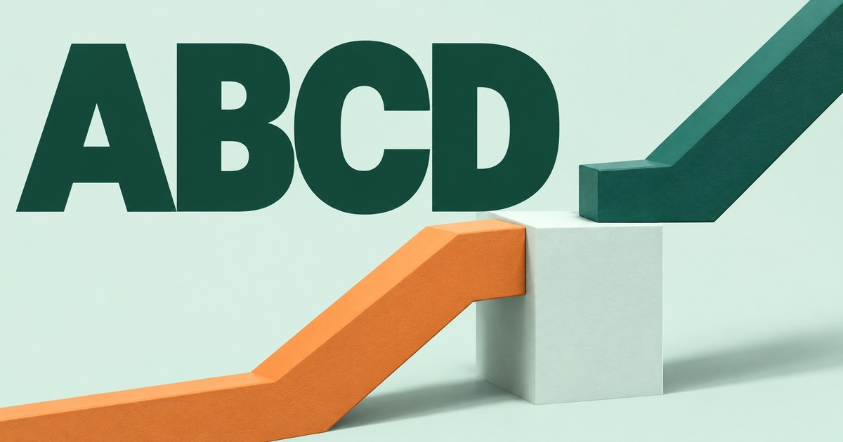 Illustration éditoriale abstraite générée par IA sur « Figure ABCD : trois rapports et leurs dénominateurs ». Ce ne sont pas des cours historiques.